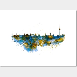 Berlin watercolor skyline Posters and Art